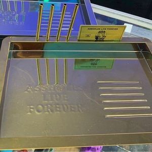 Brand New Gold Vitamin Tray by Assholes Live Forever Linda Finegold